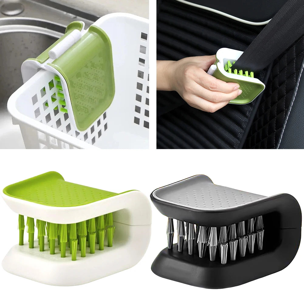 Car Interior Seat Belt Cleaning Special Tool Double Sided U Type Folding Tray Sponge Diamond Brush U Shape Kitchen Washing Tool
