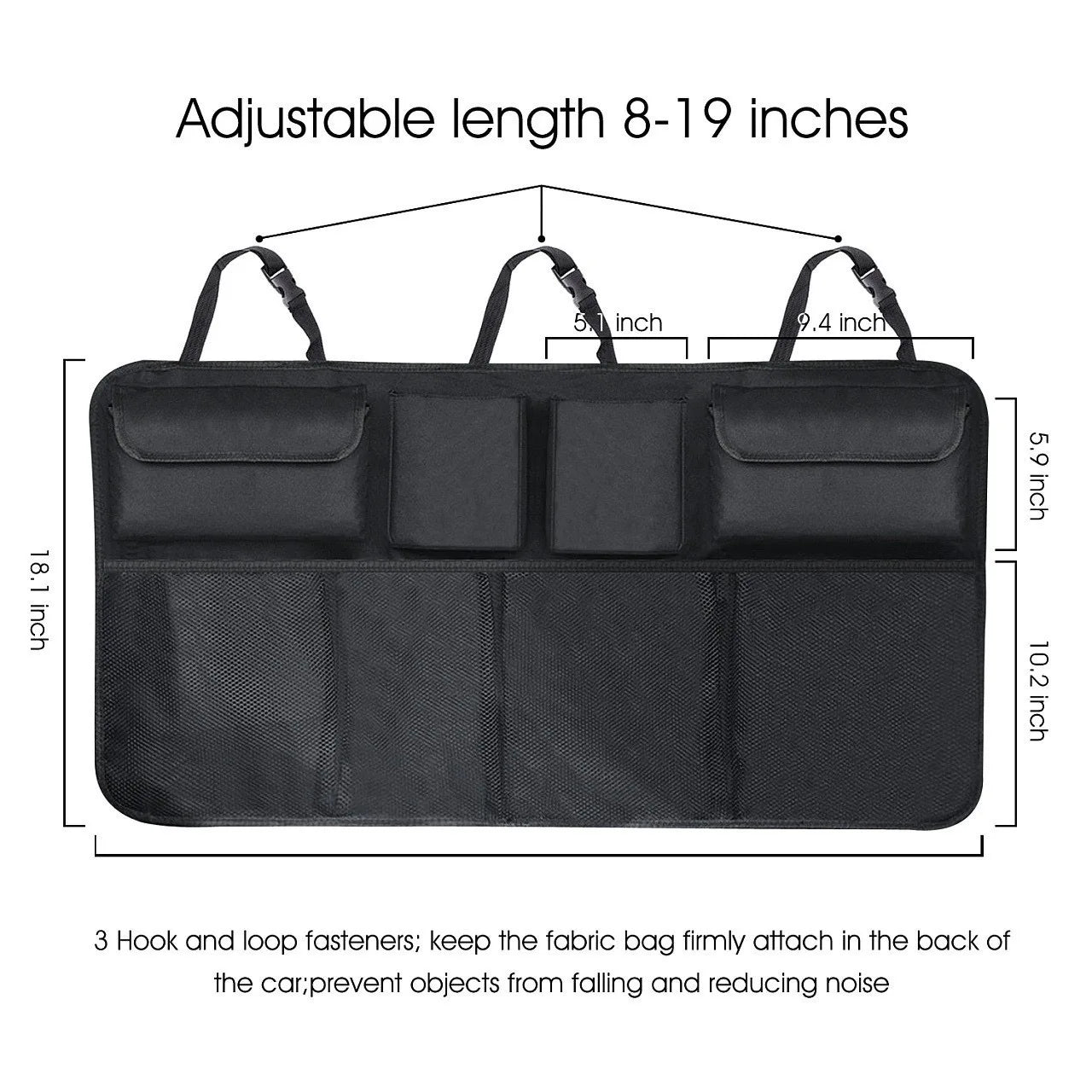 8 Large Trunk organizer bag,car trunk organizer,Car Trunk Hanging Storage Bag Back for SUV Truck Space Saving Exp