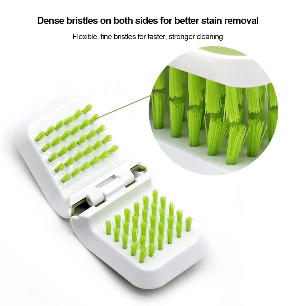 Car Interior Seat Belt Cleaning Special Tool Double Sided U Type Folding Tray Sponge Diamond Brush U Shape Kitchen Washing Tool