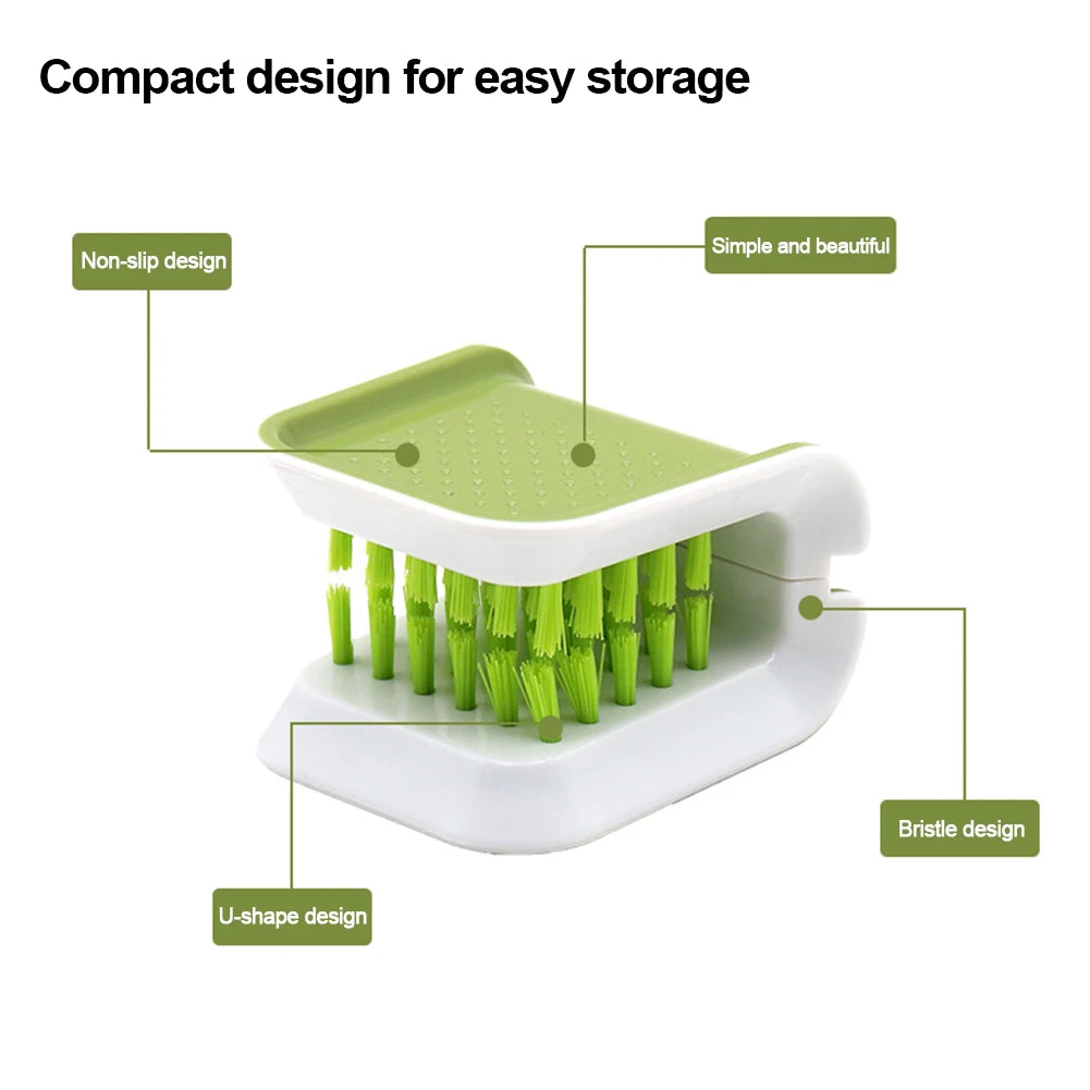 Car Interior Seat Belt Cleaning Special Tool Double Sided U Type Folding Tray Sponge Diamond Brush U Shape Kitchen Washing Tool
